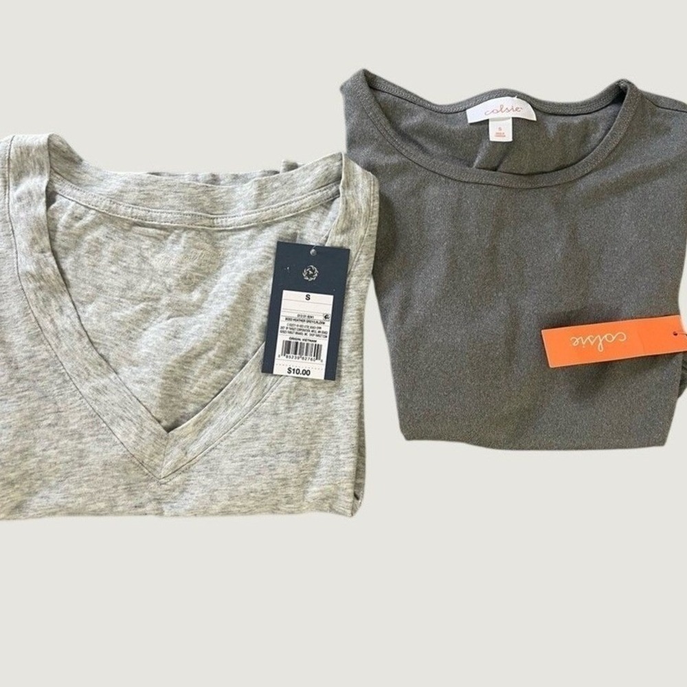 Colsie Universal Thread Short Sleeve Cropped T Shirts Womens Small Gray NWT
